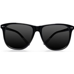 Carlheim Heren donkere lens UV400 Axel zonnebril, gepolariseerde glazen, zwart, ovaal, zwart, 131mm