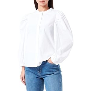 SIRUP COPENHAGEN Dames White Big Sleeve Shirt Pullover Sweater, X-Large