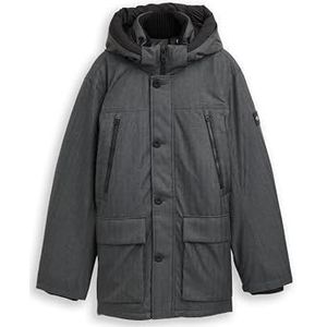 TOM TAILOR Heren 1046972 Parka, 38388-antraciet Melange Herringbone, 3XL, 38388 - Antraciet Melange Herringbone, 3XL