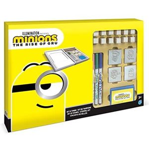 Multiprint Scrapbooking Set Minions 2, gemaakt in Italië, Maxi-album met stempel, glittervilt, set voor kinderen, van hout en natuurlijk rubber, wasbaar, niet giftig, cadeau-idee, art. 48896