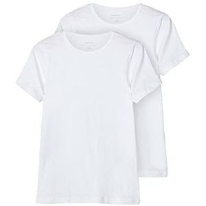 NKMT T-shirt voor jongens, biologisch katoen, wit (bright white), 122 cm