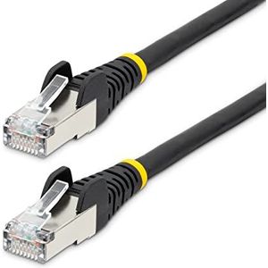StarTech.com 1m CAT6a Ethernet Kabel, Zwart, Low Smoke Zero Halogen (LSZH), 10GbE 500MHz 100W PoE++ Snagless RJ-45 S/FTP Netwerk Patch Kabel met Trekontlasting, Fluke Tested/ETL (NLBK-1M-CAT6A-PATCH)