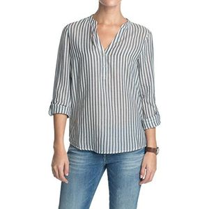 ESPRIT Dames Regular Fit blouse met Herringbone-strepen-patroon 074EE1F008