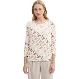 TOM TAILOR T-shirt voor dames, 37156 - Abstract Houndstooth Print, XL