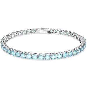 Matrix - Tennis Armband - Aquamarijnblauw - Rhodium Zetting