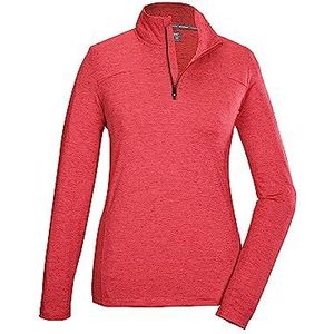 killtec dames Functioneel overhemd/shirt met lange mouwen, opstaande kraag en ritssluiting KSW 97 WMN LS SHRT, neon-coral, 46, 40876-000