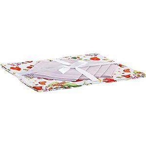 Dkd Home Decor Tropisch katoenen tafelkleed en servetten (150 x 150 x 0,5 cm) (Pack van 5)