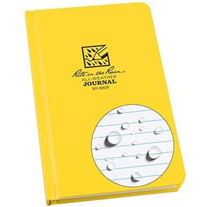 Rite in the Rain All-weather hardcover notitieboek, 4 3/4"" x 7 1/2"", gele omslag, universeel patroon (nr. 370F) dagboek geel