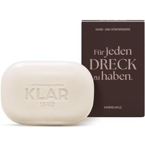 Klar Seifen Douchezeep sandelhoutzeep (afmetingen 8,5 x 5,8 x 3,2 cm, gewicht 135 g, warm, houtachtig) 11946