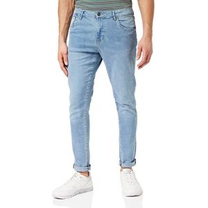 Urban Classics Heren Broek Slim fit jeans, Mid Deep Blue, 30W / 32L