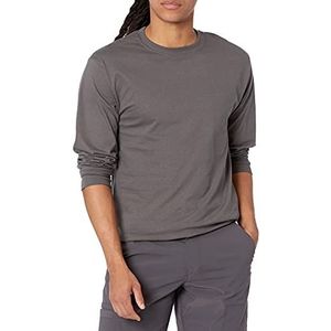 Hanes Beefy-T-shirt met lange mouwen voor heren, 2 stuks, met lange mouwen, 2 stuks, 2 stuks, Rook Grijs, L