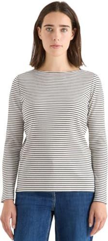 CECIL Gestreept shirt met lange mouwen Creamy White L