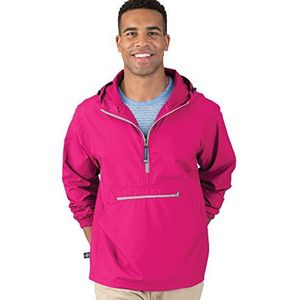 Charles River Apparel Pack-N-Go Wind & Water-Resistant Pullover (Reg/Ext Sizes), Hot Pink, S
