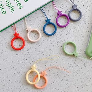 SUPERIXO Silicone koord ring strip ster vorm kleurrijk paars voor mobiele telefoon, camera, sleutels, USB-sticks