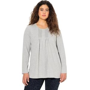 Ulla Popken - Shirt - Lichtgrijs - Lange Mouw - Losse Pasvorm