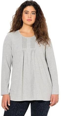 Ulla Popken - Shirt - Lichtgrijs - Lange Mouw - Losse Pasvorm