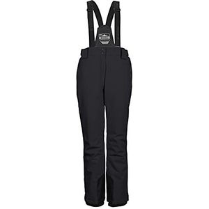 killtec KSW 249 WMN SKI PNTS, 37559-000, functionele broek/skibroek voor dames, met afneembare bandjes, randbescherming en sneeuwvanger, zwart, maat 42