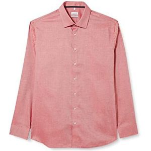 Seidensticker Heren Shaped Fit Overhemd met lange mouwen, rood, 38