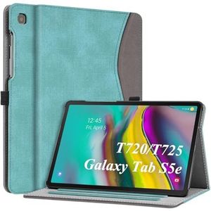 Fintie Hoes Case voor Samsung Galaxy Tab S5e 10,5 Inch SM-T720/T725 2019 Tablet, Multi-hoek Kunstleer Beschermhoes met Documentsleuven en Automatische Slaap-waak Functie, Turquoise