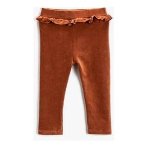 Koton Babygirls Corduroy Ruffled Detail Elastische Tailleband Leggings, bruin (515), 12-18 Maanden