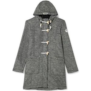 Colina Gebreide fleece duffelcoat voor dames, graniet grijs melange, XL