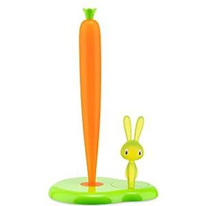 Alessi ""BUNNY & CARROT"" keukenrolhouder van thermoplastisch hars, groen, 20,2 x 16 x 34 cm