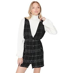 Trendyol Dames Mini Jile Regular Fit Geweven Jurk, Zwart, 36