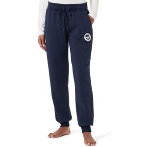 EMPORIO ARMANI Dames Fuzzy Fleece Broek met Manchetten Blauw M, Blauw, M