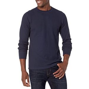 Amazon Essentials Men's Shirt met lange mouwen, wafelpratoon en normale pasvorm, Marineblauw, S