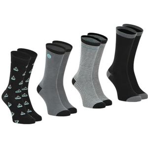 Athena Set van 4 paar halve sokken, Zwart/Grijs, 43-46