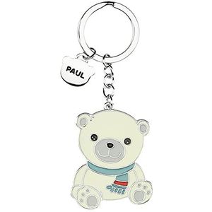 THUN - Paul sleutelhouder - lijn Teddy Friends - Persona, accessoires - cadeau-idee - Zamak en messing geplateerd; koud glazuur - 5 x 4,3 cm