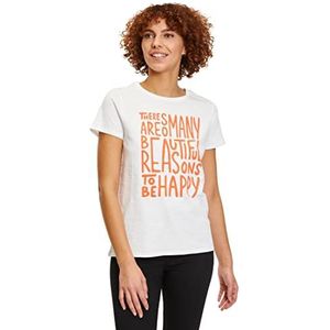 Cartoon Sweatshirt voor dames, wit/oranje., M
