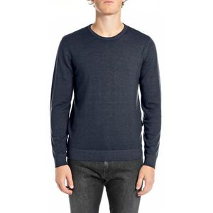 Replay Heren wollen trui regular fit, 088 Deep Blue, S