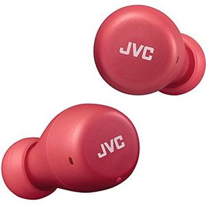 JVC Gumy HA-Z55T-R Mini-hoofdtelefoon, licht, Bluetooth 5.1, waterdicht (IPX4), lange batterijduur (tot 15 uur), rood