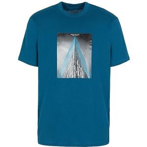 Armani Exchange Heren Regular Fit NYC Image Tee T-shirt, blauw, M