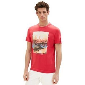 TOM TAILOR Heren 1036323 T-shirt, 31045-Soft Berry Red, 3XL, 31045 - Soft Berry Red, 3XL