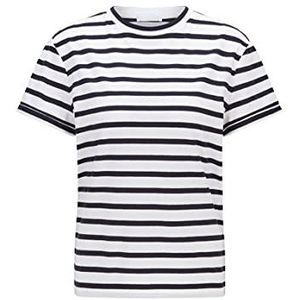 BOSS Dames C Espring1 gestreept T-shirt van katoenmix met jersey-structuur en ronde hals, Open Miscellaneous960, S
