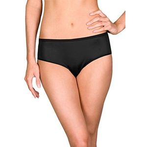 Shadowline Women's Plus Size Hidden Elastic Nylon Hipster Panty 3-Pack, Black, 10