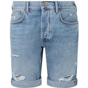 Pepe Jeans Heren Callen Short Destroy, Blauw (Denim), 30W