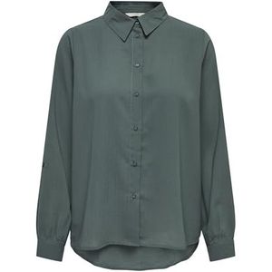 ONLY Onlmulan L/S Fold Up Shirt WVN blouse met lange mouwen voor dames, Balsemgroen, 3XL