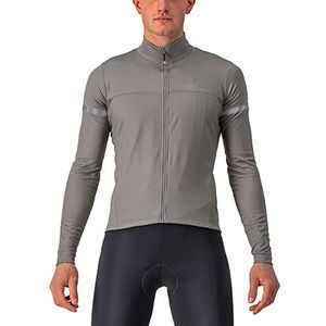 CASTELLI Boden2 Jersey FZ shirt met lange mouwen, nikkelgrijs/blue reflex, XXL voor heren, Nikkel Grijs/Blauw Reflex, XXL