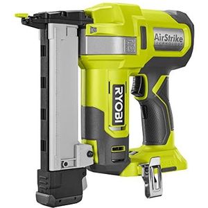 RYOBI - Afwerkingsnietmachine 18G met perslucht 18V ONE+ - nietjes rug 5,5-6,1mm, L. 10-38mm - Geleverd met 500 punten, 2 beschermpunten, riemhaak (geen accu of oplader) - R18GS18-0