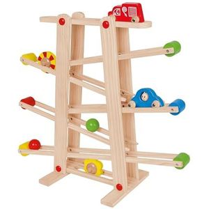 Eichhorn 100002029 Grote rolbaan van grenenhout, 7-delig, met 6 rolelementen, kogelbaan voor kinderen vanaf 1 jaar, afmetingen: 67 x 56 cm