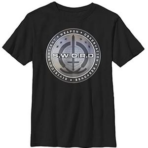 Marvel Wandavision 3d Sword Logo T-shirt voor jongens, zwart, M
