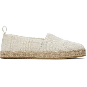 TOMS Alpargata instappers met touw voor meisjes, Natuurlijke ongeverfde metallic linnen streep, 13 UK Child