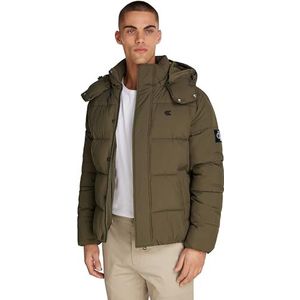 Calvin Klein Essentials Puffer Jacket met capuchon voor heren, Grijs (Tarmac), L