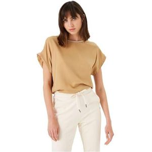 Garcia Dames T-shirt met korte mouwen, Safari Goud, XL