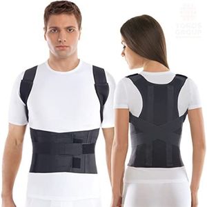 TOROS-GROUP Comfort Houding Corrector en rugsteunriem, 100% katoenen voering, XL, taille/riem 101-110 cm, zwart