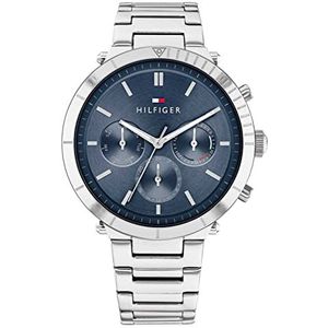 Tommy Hilfiger Emery Dameshorloge met meerdere wijzerplaat, kwarts, zilver, Eén maat, Armband