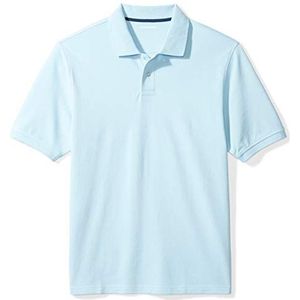 Amazon Essentials Men's Poloshirt van piqué-katoen met normale pasvorm (verkrijgbaar in grote en lange maten), Lichtblauw, M